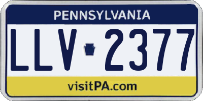 PA license plate LLV2377