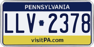 PA license plate LLV2378
