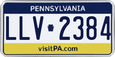 PA license plate LLV2384