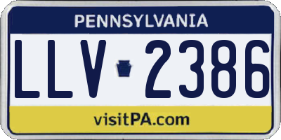 PA license plate LLV2386