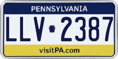 PA license plate LLV2387