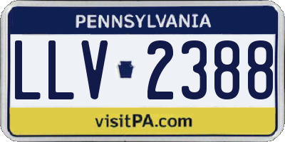 PA license plate LLV2388