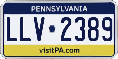 PA license plate LLV2389