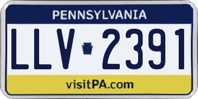 PA license plate LLV2391
