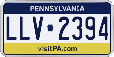 PA license plate LLV2394