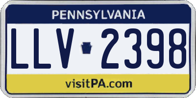 PA license plate LLV2398