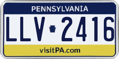 PA license plate LLV2416
