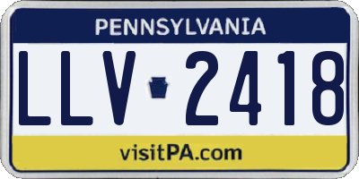 PA license plate LLV2418