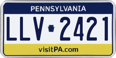 PA license plate LLV2421