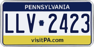 PA license plate LLV2423