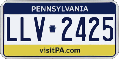 PA license plate LLV2425