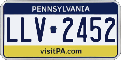 PA license plate LLV2452