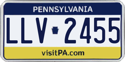 PA license plate LLV2455