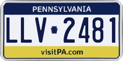 PA license plate LLV2481
