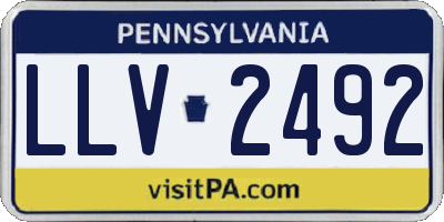 PA license plate LLV2492