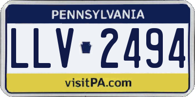 PA license plate LLV2494