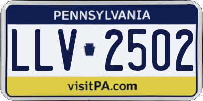 PA license plate LLV2502