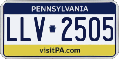 PA license plate LLV2505