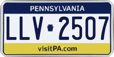 PA license plate LLV2507