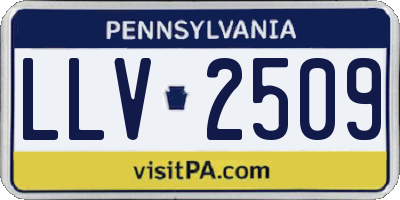 PA license plate LLV2509