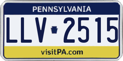 PA license plate LLV2515