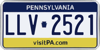 PA license plate LLV2521