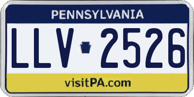 PA license plate LLV2526
