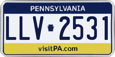 PA license plate LLV2531