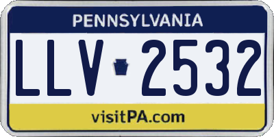 PA license plate LLV2532
