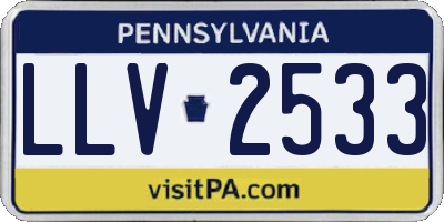 PA license plate LLV2533