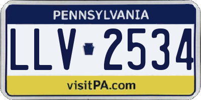 PA license plate LLV2534