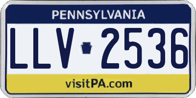 PA license plate LLV2536