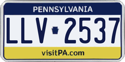 PA license plate LLV2537