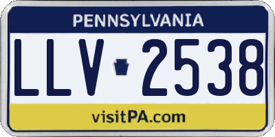 PA license plate LLV2538