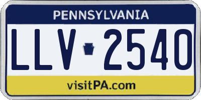 PA license plate LLV2540