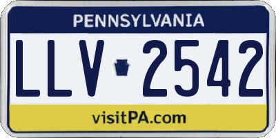PA license plate LLV2542