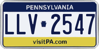 PA license plate LLV2547