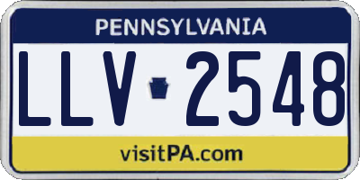 PA license plate LLV2548