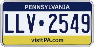 PA license plate LLV2549