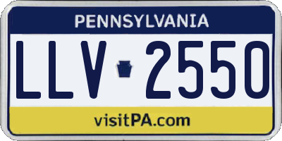 PA license plate LLV2550
