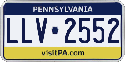 PA license plate LLV2552