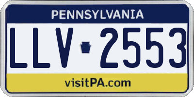 PA license plate LLV2553