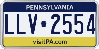 PA license plate LLV2554