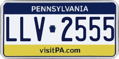 PA license plate LLV2555