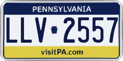 PA license plate LLV2557