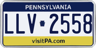 PA license plate LLV2558