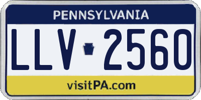 PA license plate LLV2560