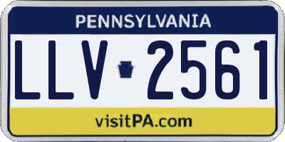 PA license plate LLV2561