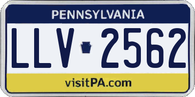 PA license plate LLV2562
