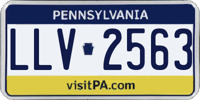PA license plate LLV2563